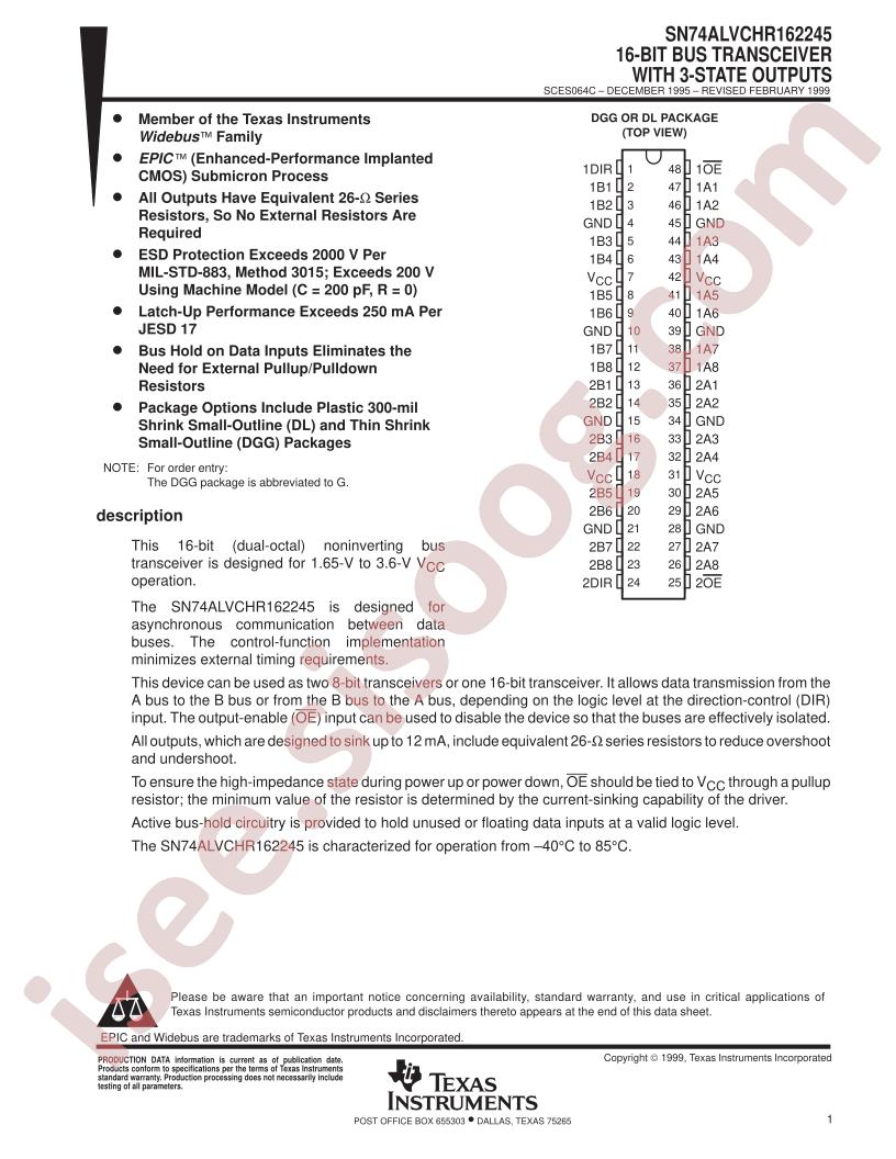 SN74ALVCHR162245