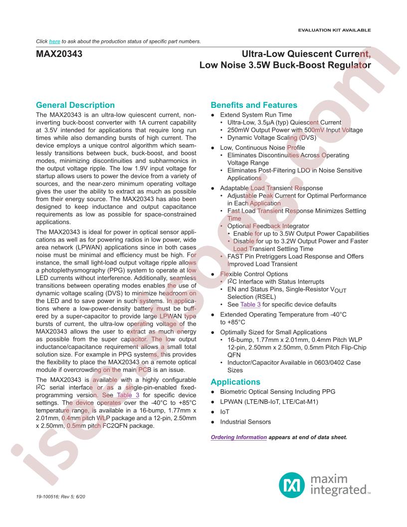 MAX20343 Datasheet