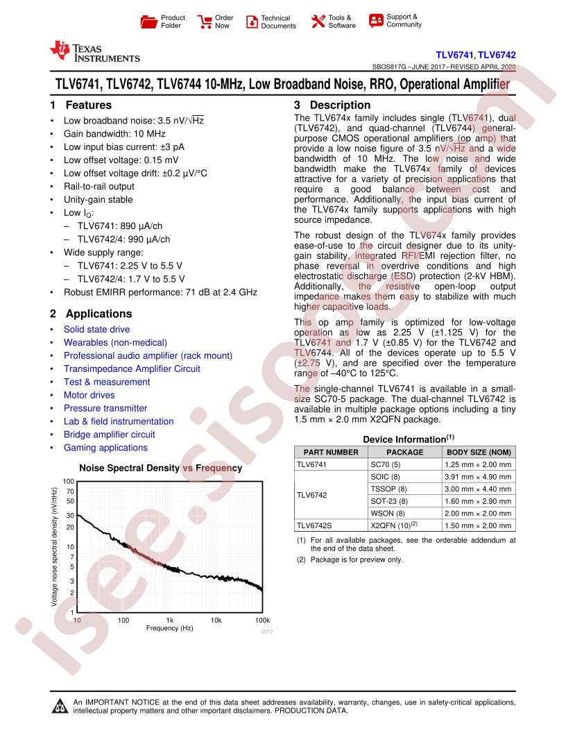 TLV6741 Datasheet