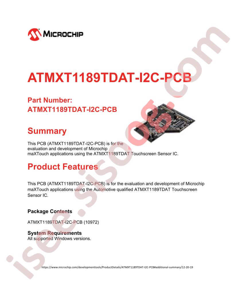 ATMXT1189TDAT-I2C-PCB