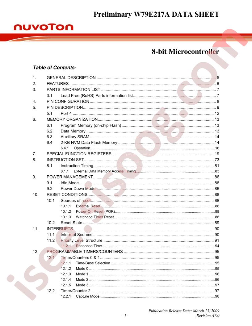 W79E217A Preliminary