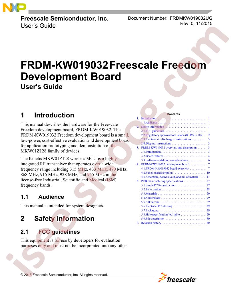 FRDM-KW019032 User's Guide