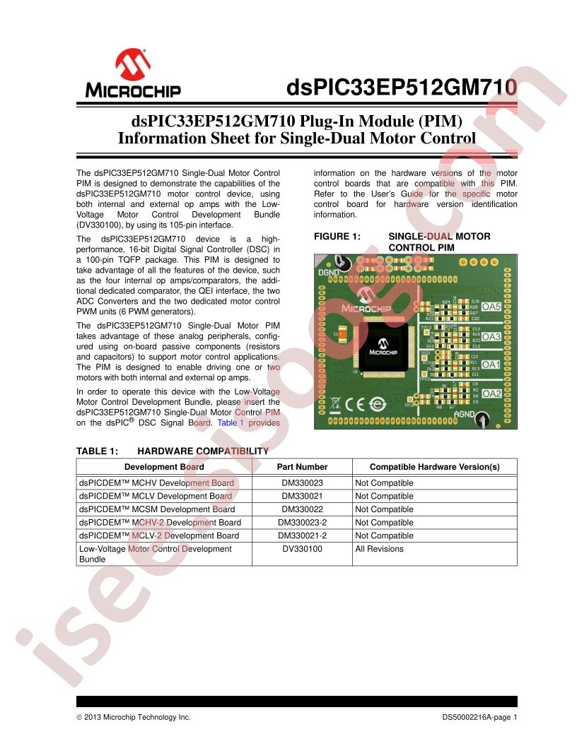 dsPIC33EP512GM710 Information Sheet