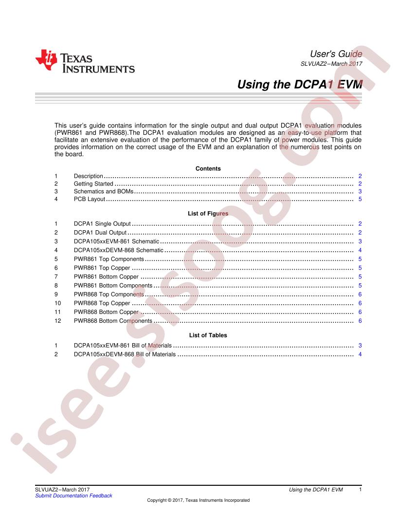 DCPA1 EVM User Guide