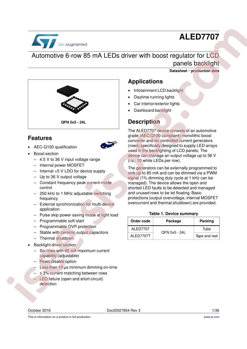 ALED7707 Datasheet