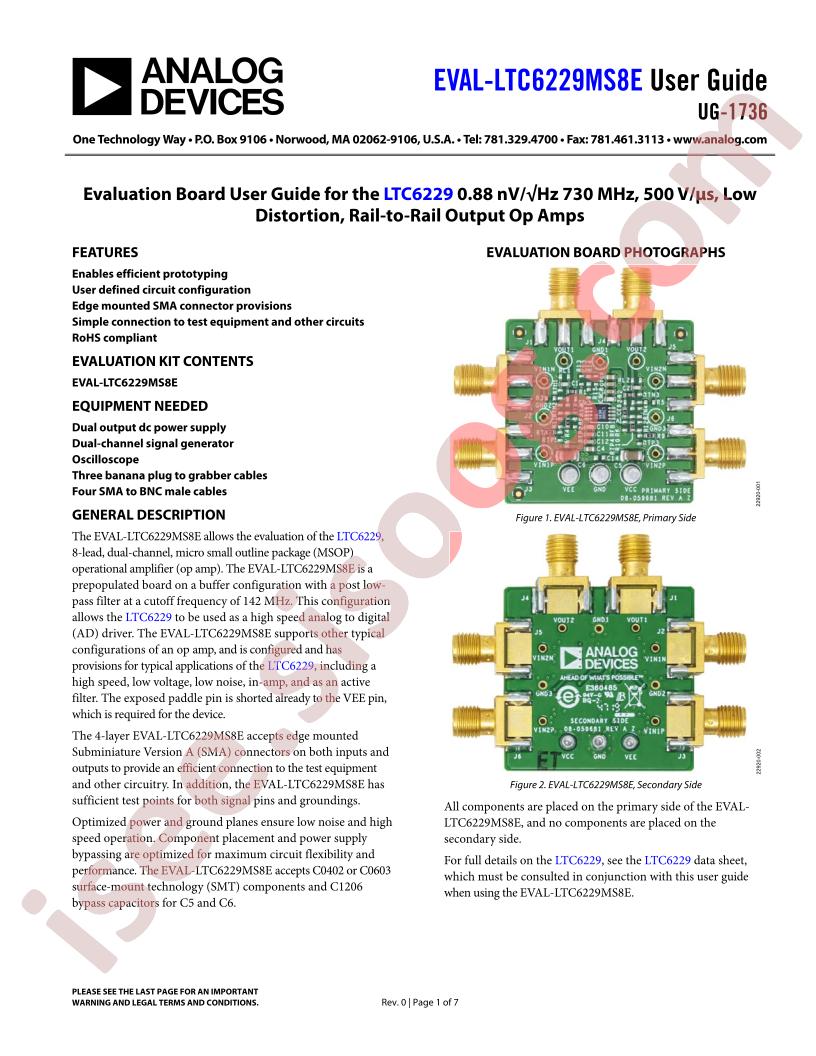 EVAL-LTC6229MS8E Guide