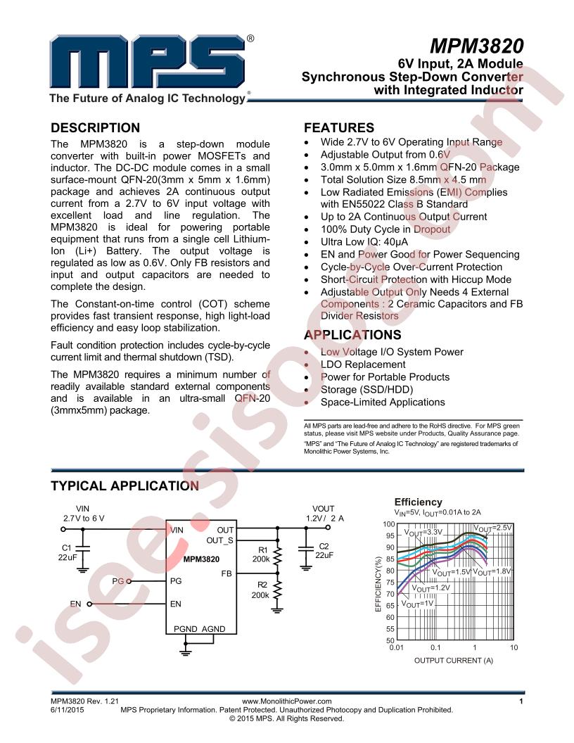 MPM3820 Datasheet