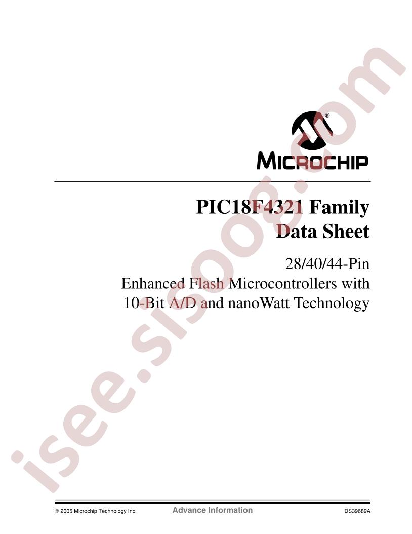 PIC18F4321 Family Data Sheet