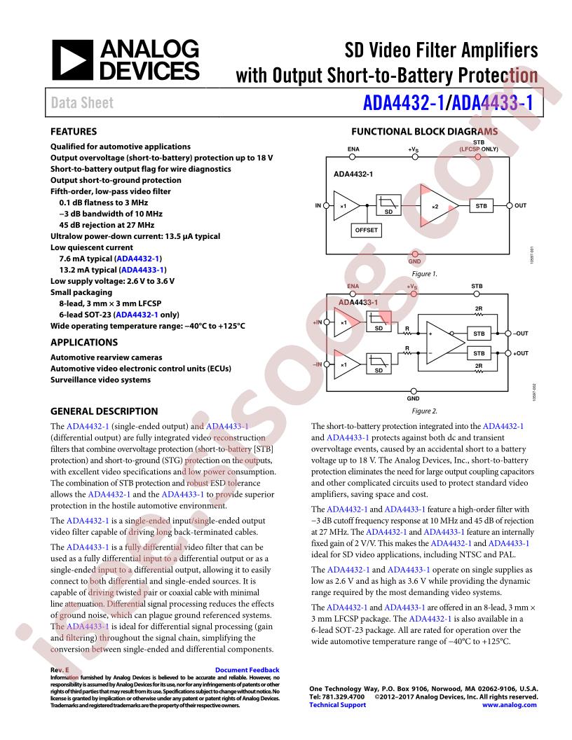 ADA4432/33-1 Datasheet