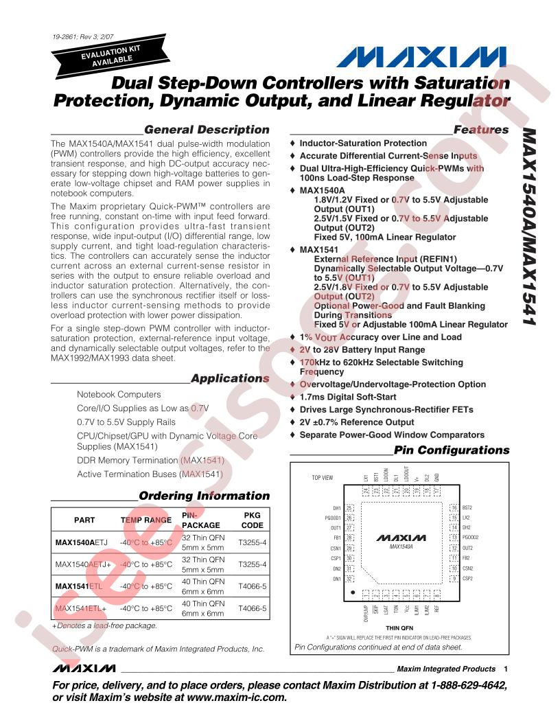 MAX1540A, MAX1541