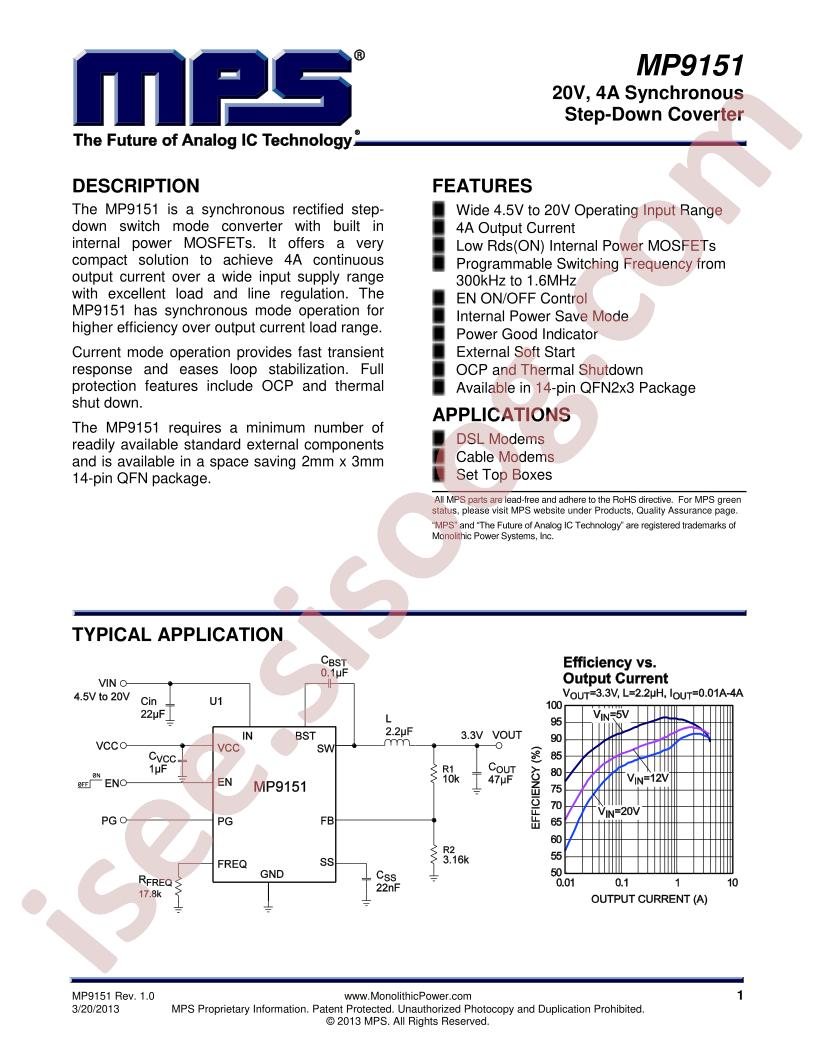 MP9151 Datasheet