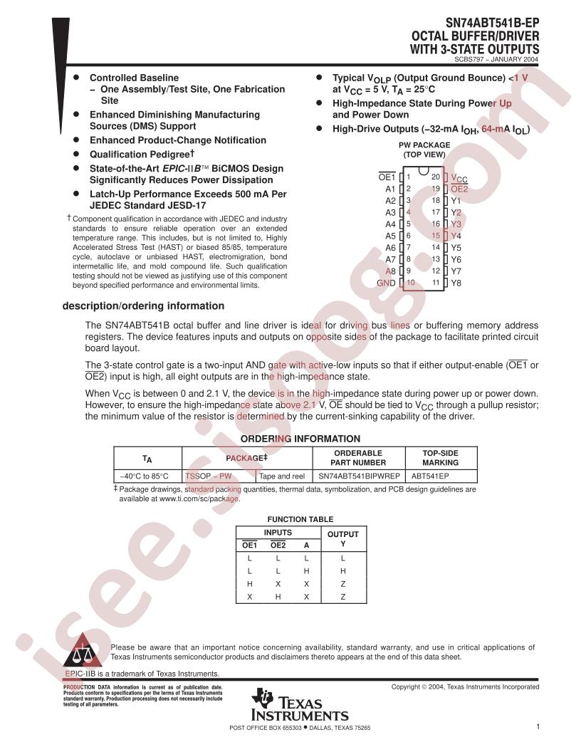 SN74ABT541B-EP
