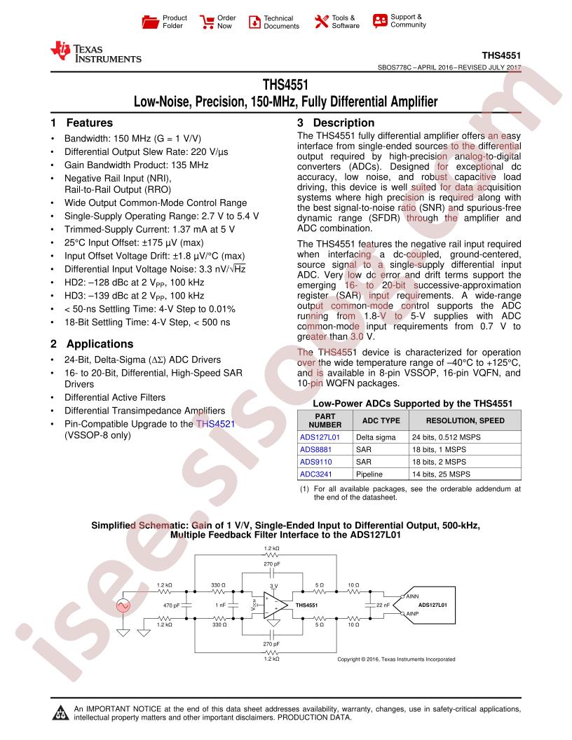 THS4551 Datasheet
