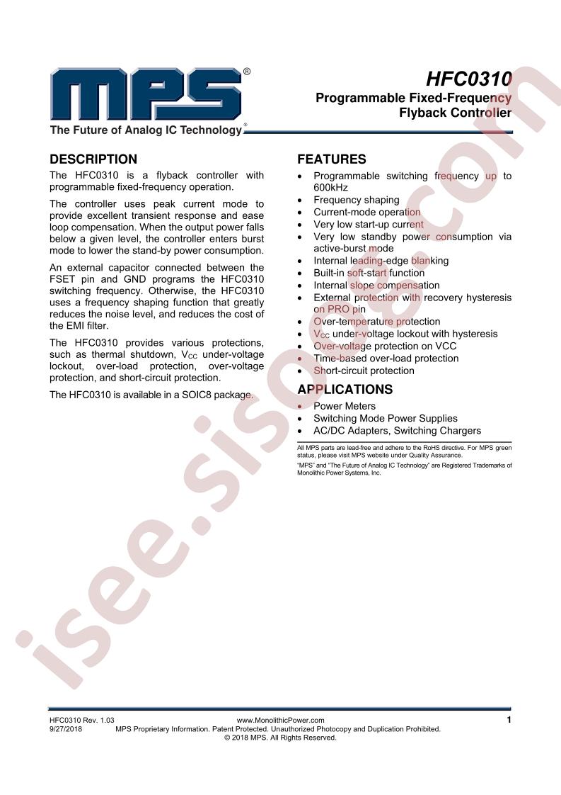 HFC0310 Datasheet