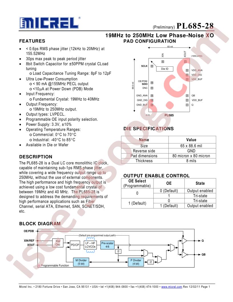 PL685-28 Preliminary~