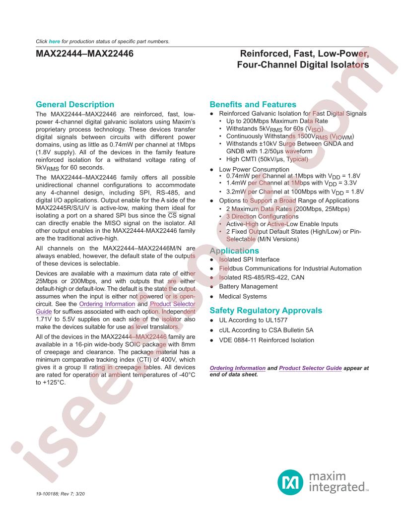 MAX22444-46 Datasheet