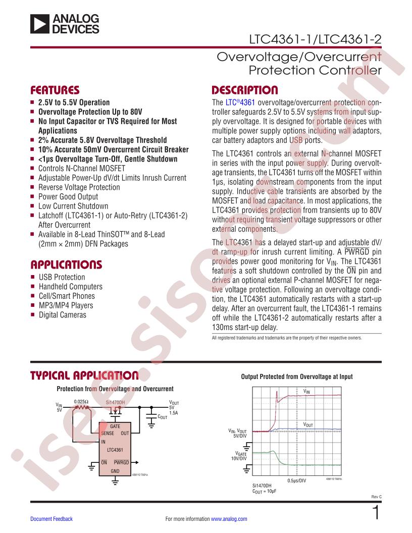 LTC4361-1, LTC4361-2 Datasheet