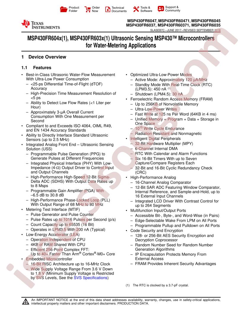 MSP430FR6047 Datasheet