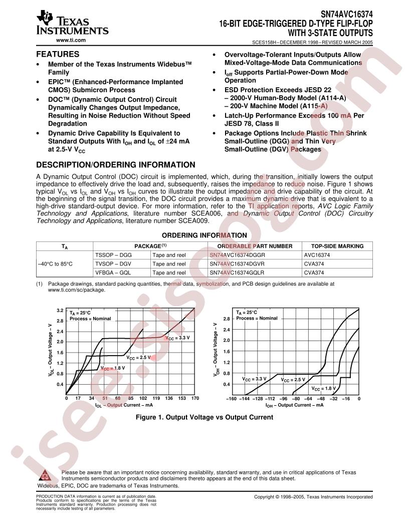 SN74AVC16374