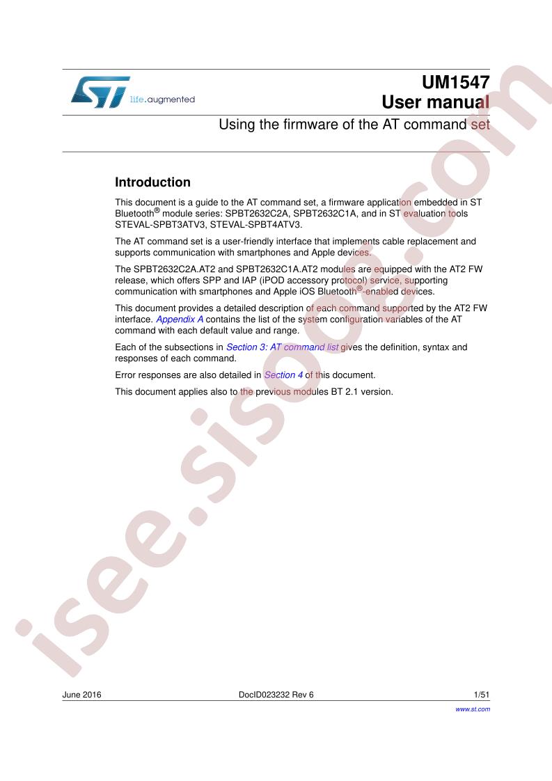 AT Command Set Firmware Manual