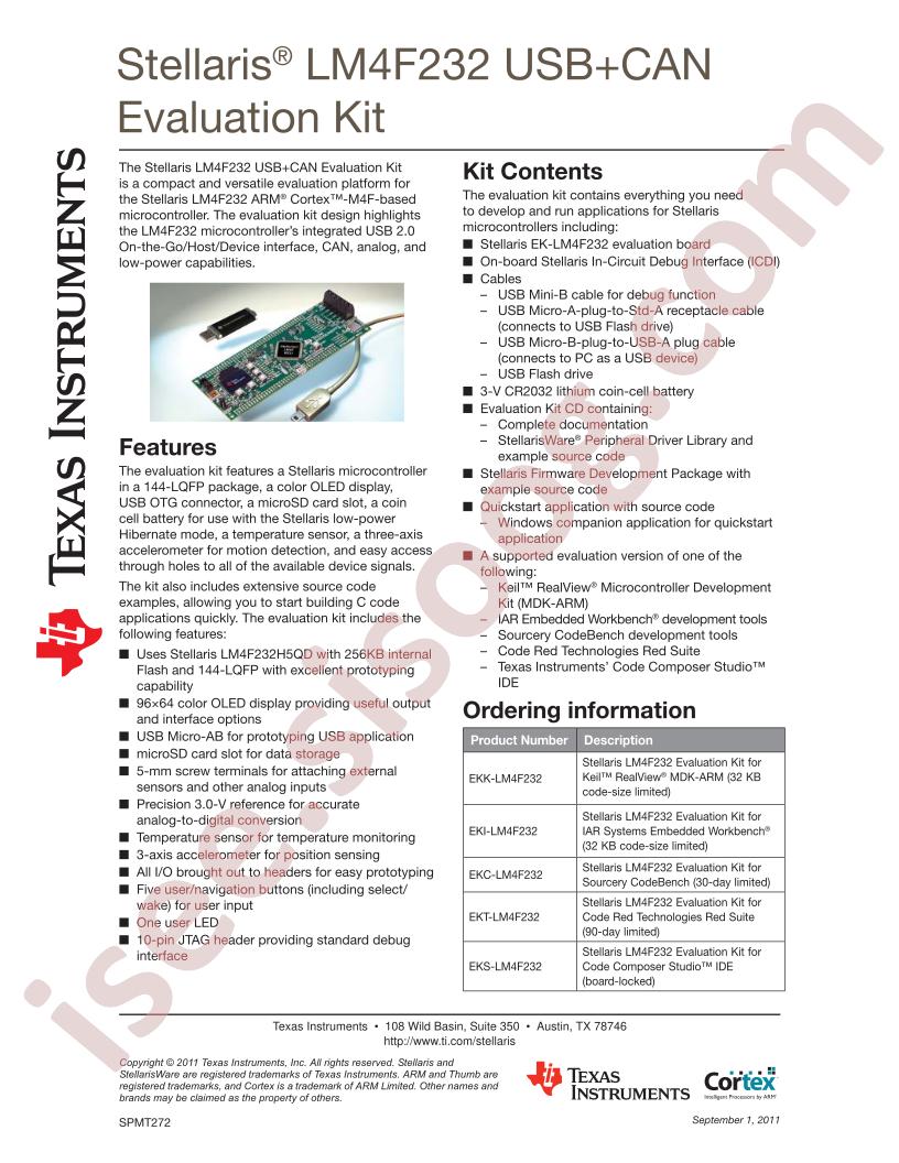 LM4F232 Eval Kit Brief