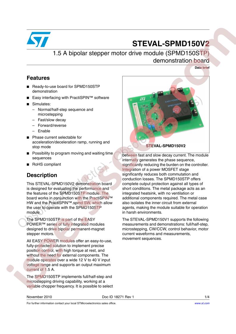 STEVAL-SPMD150V2 Data Brief