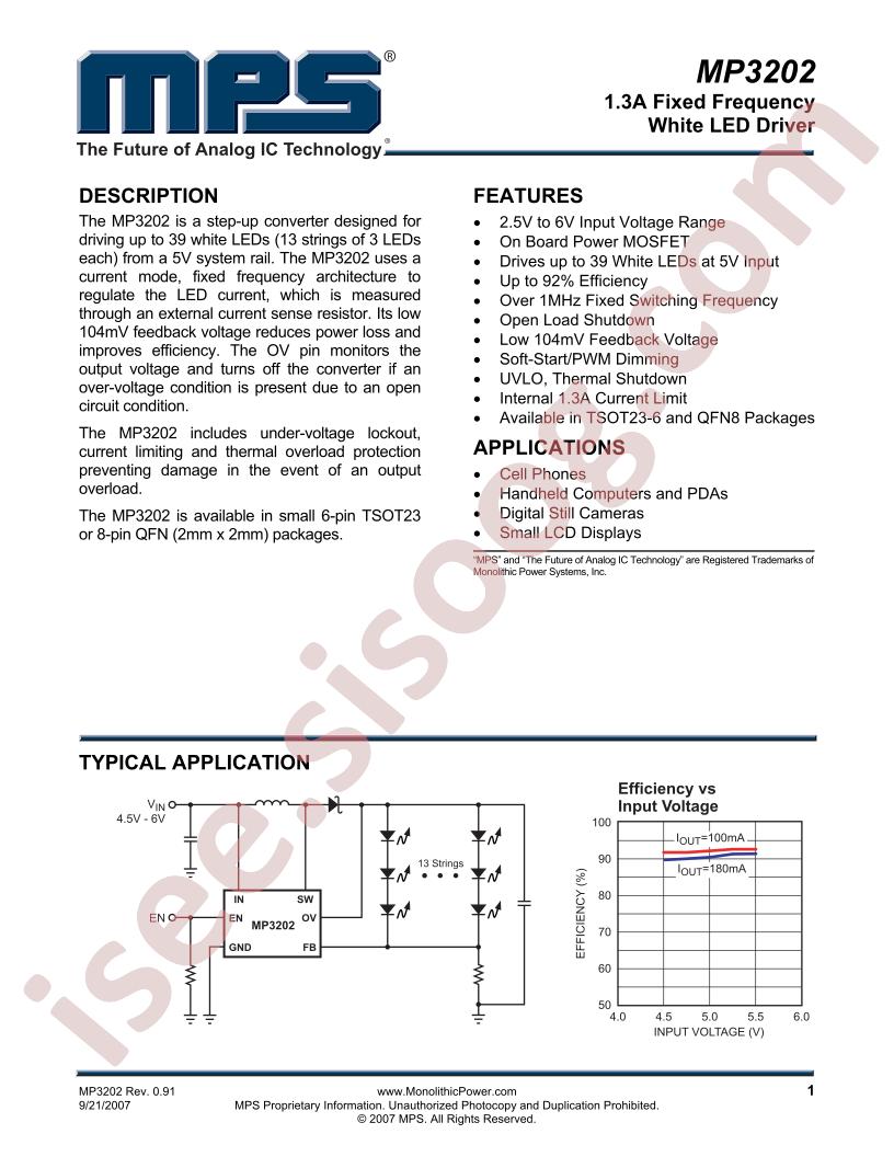 MP3202 Datasheet