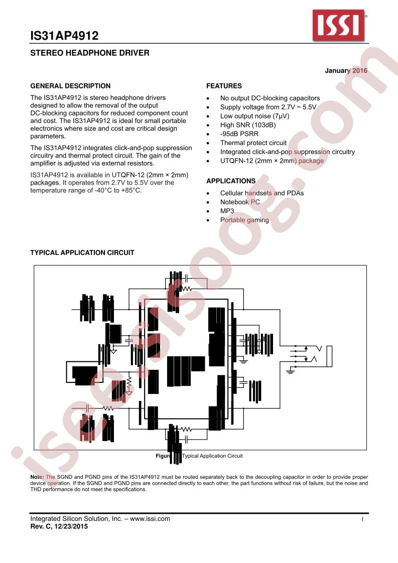 IS31AP4912 Datasheet