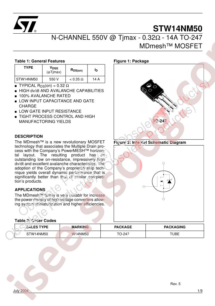 STW14NM50