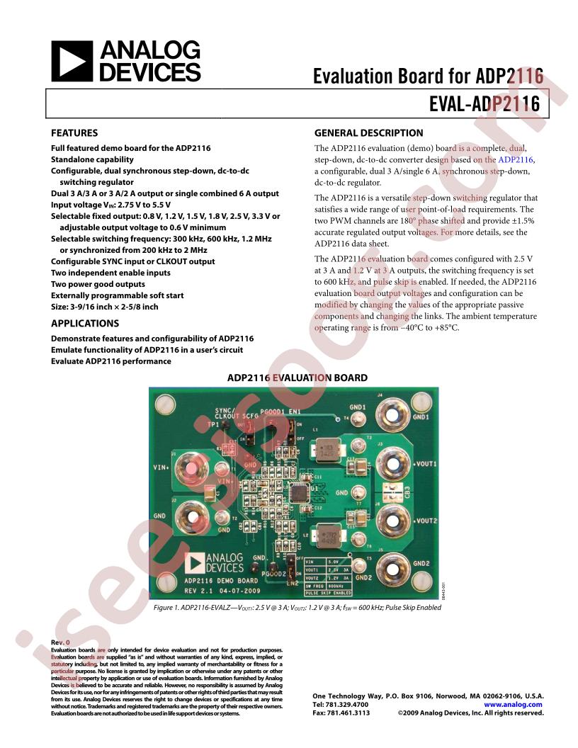 ADP2116 Eval Board