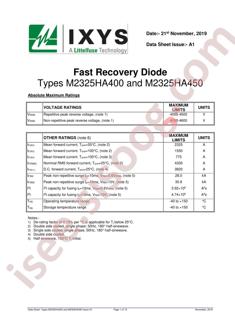 M2325HA400, 450 Datasheet