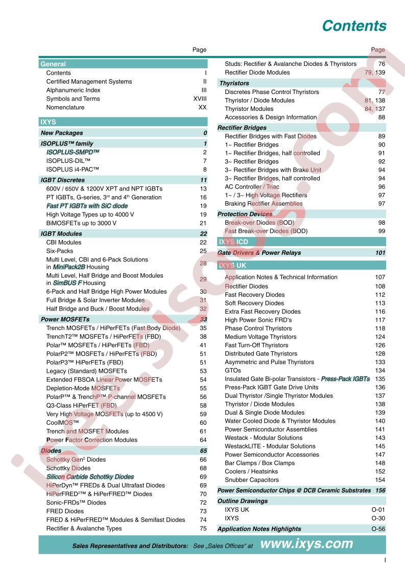 IXYS Sortform Catalog