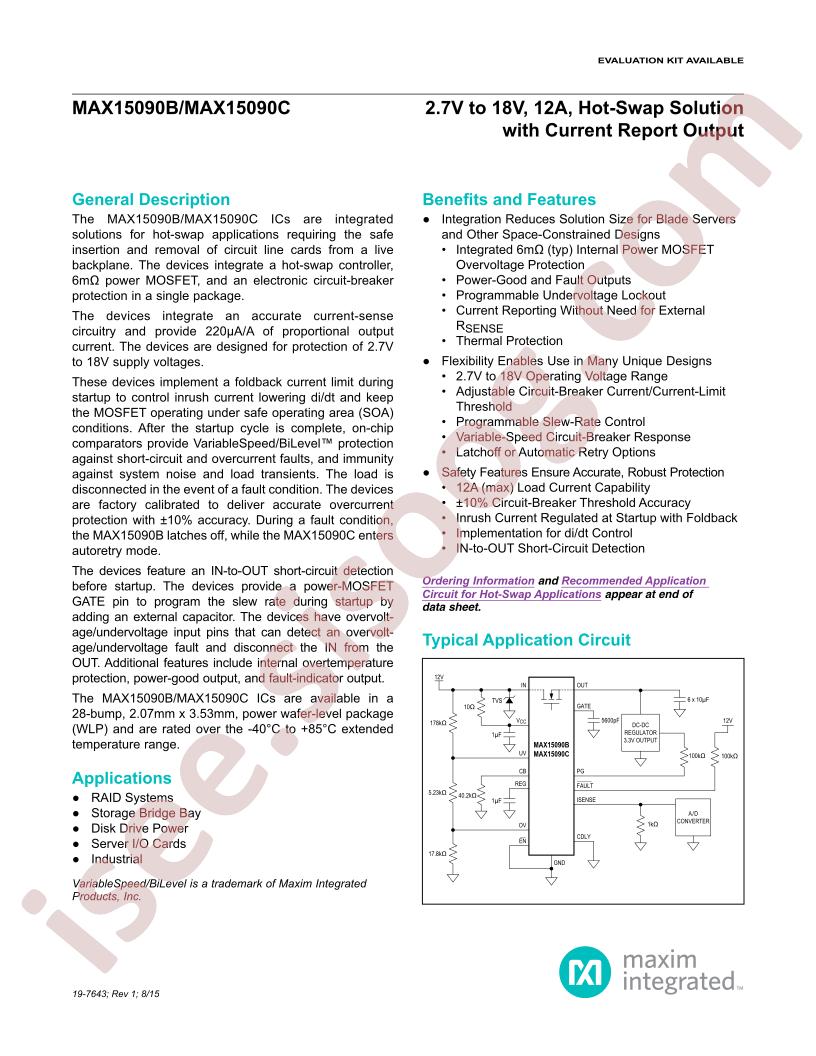 MAX15090B,C Datasheet