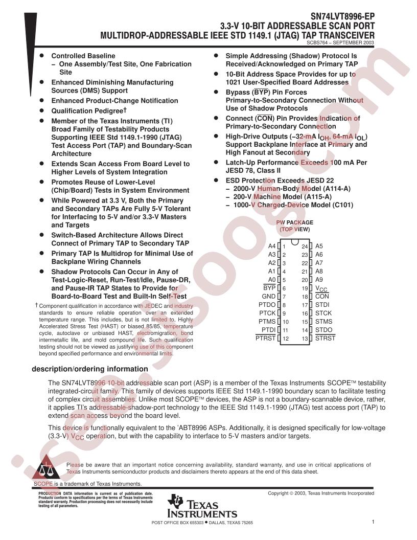 SN74LVT8996-EP