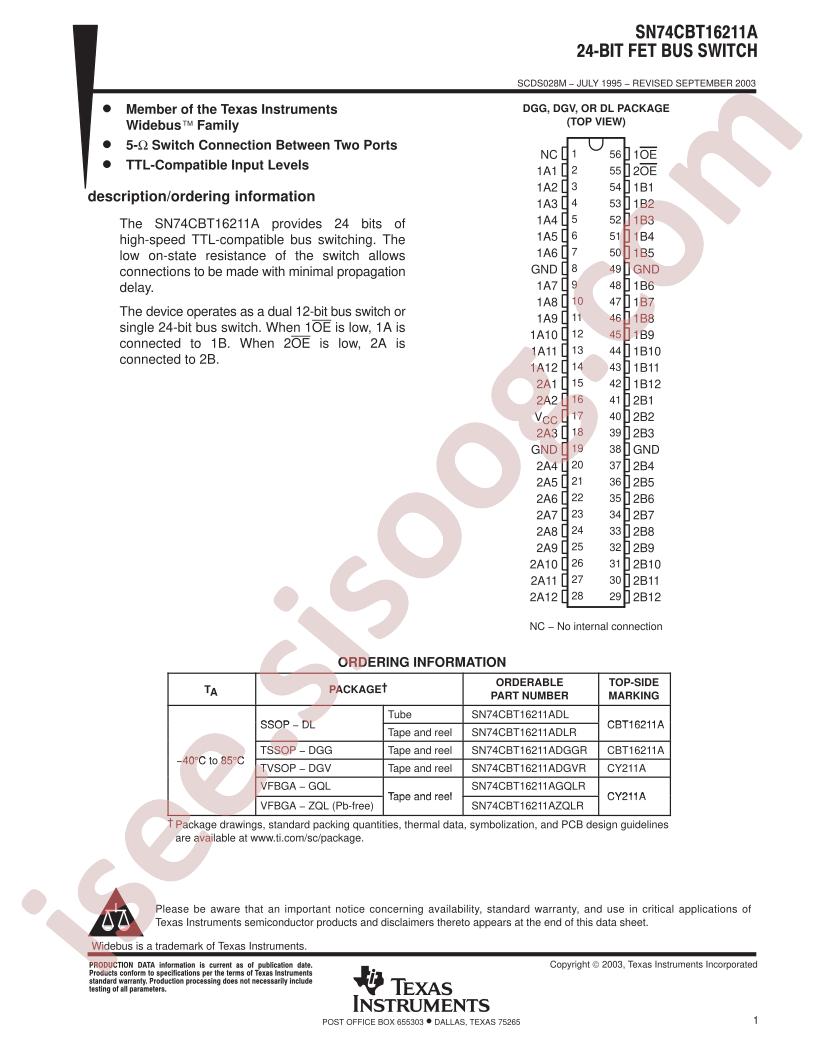 SN74CBT16211A
