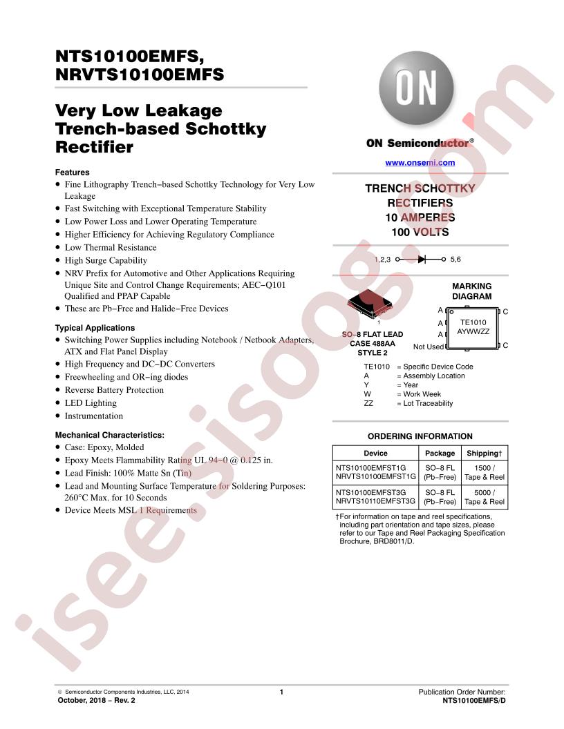 NTS10100EMFS, NRVTS10100EMFS