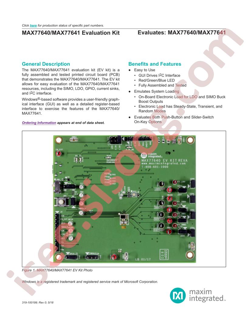 MAX77640-41 Evaluation Kit