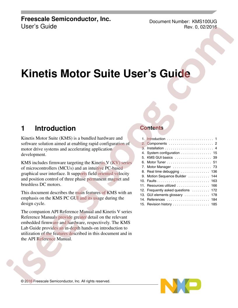 Kinetis Motor Suite User Guide