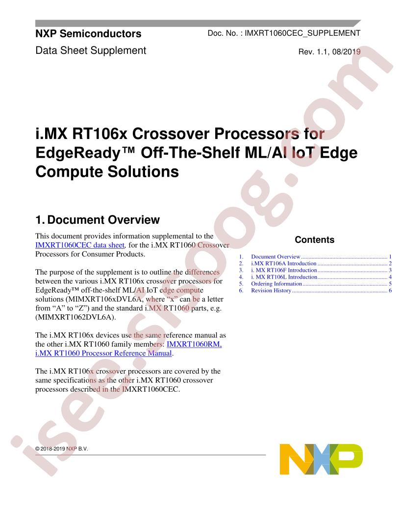 i.MX RT106x Crossover For EdgeReady™