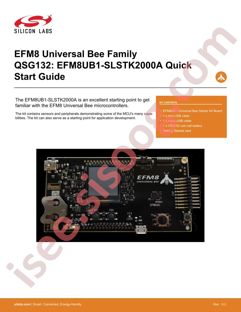 EFM8UB1-SLSTK2000A Quick Start Guide