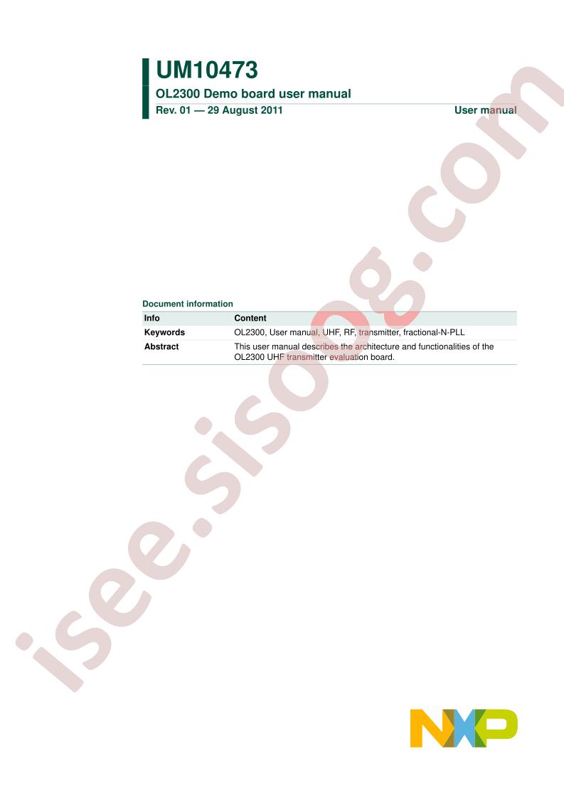 OL2300 Demoboard User Manual