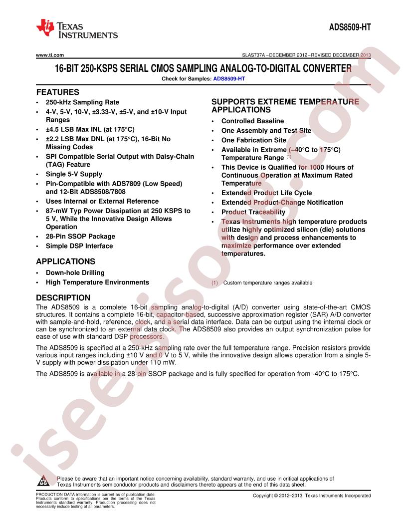 ADS8509-HT