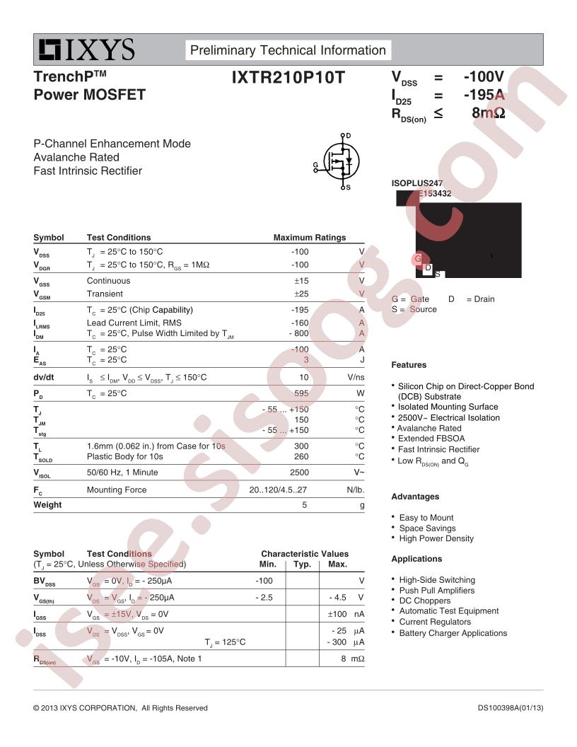 IXTR210P10T