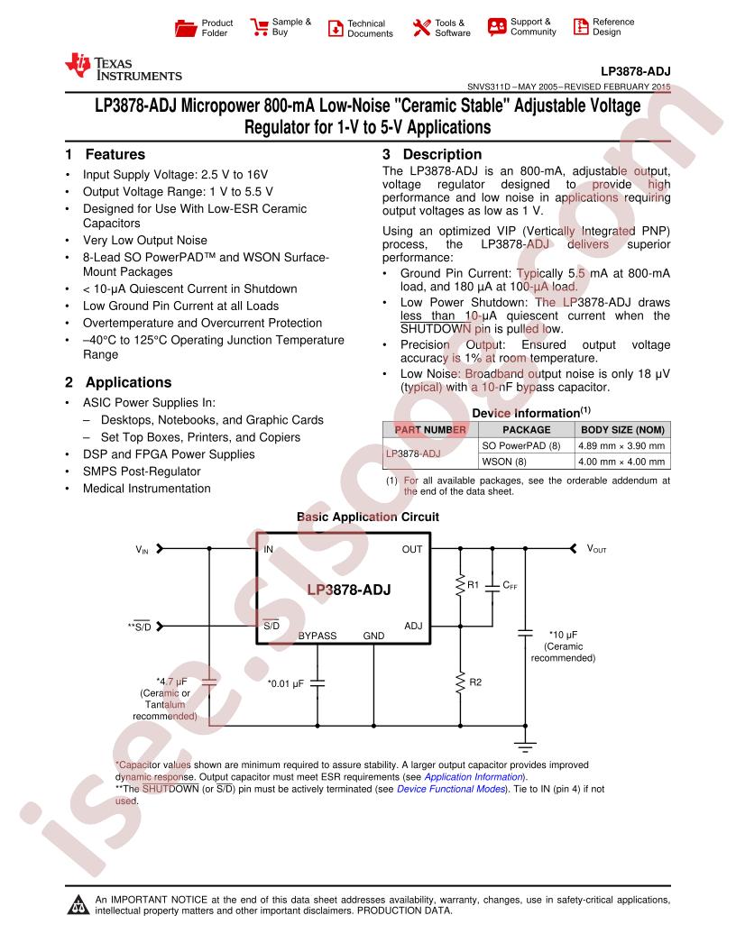 LP3878-ADJ Datasheet