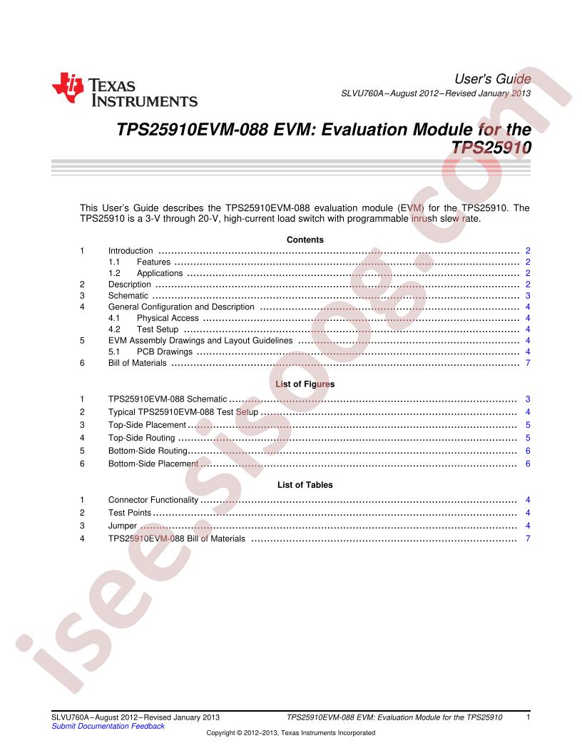 TPS25910EVM User Guide