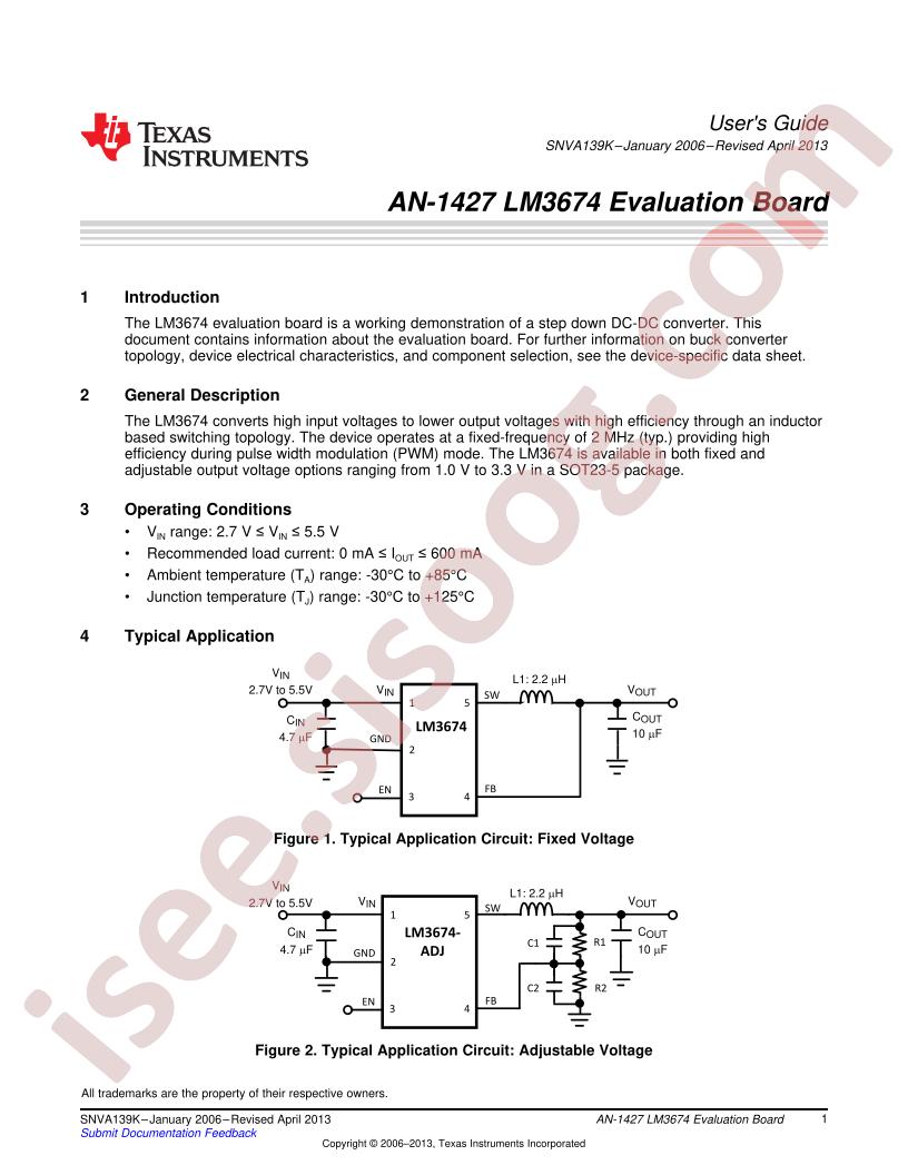 LM3674 Eval Board AppNote