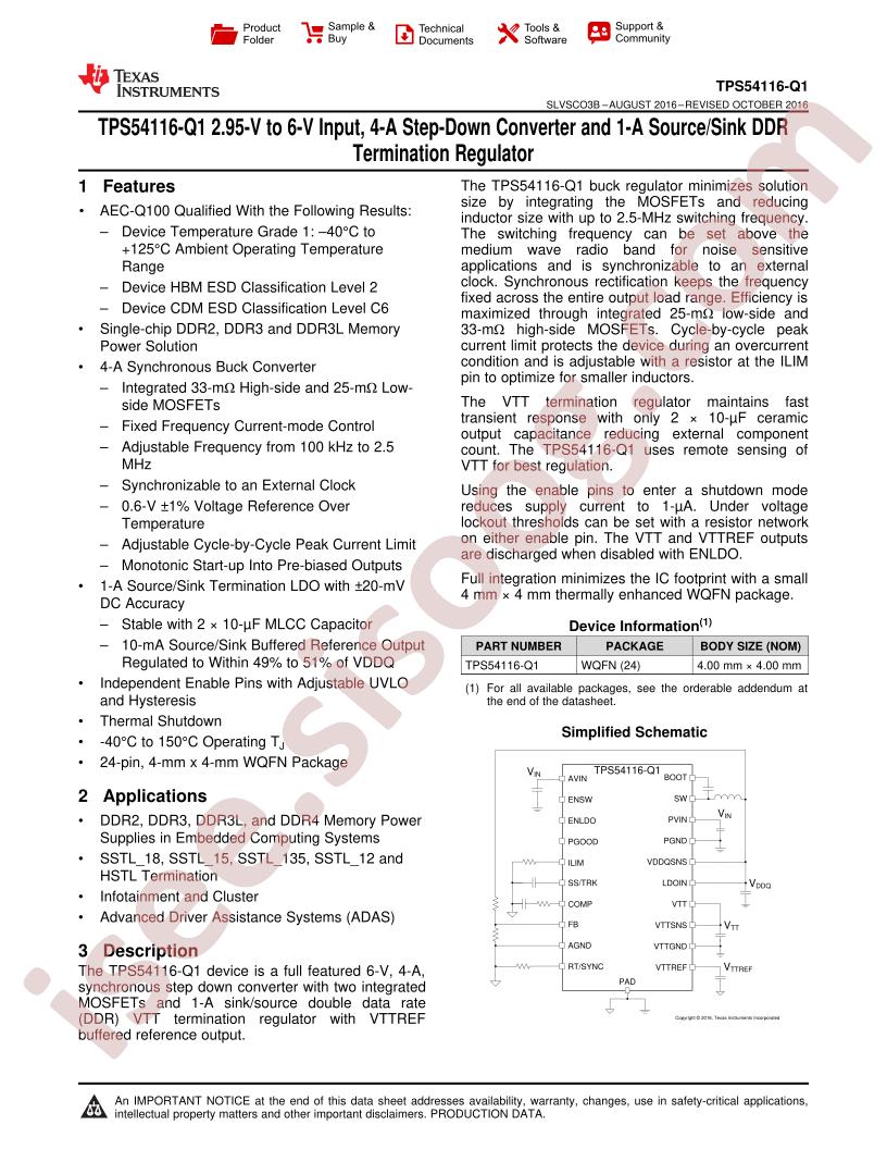 TPS54116-Q1 Datasheet