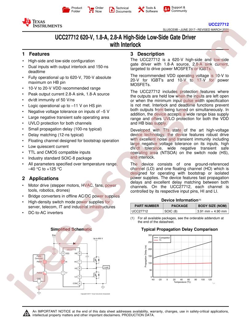 UCC27712 Datasheet