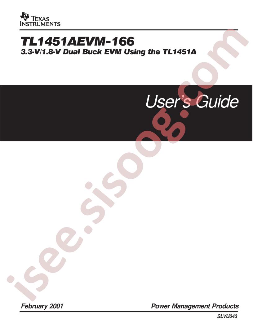 TL1451AEVM-166 Users Guide