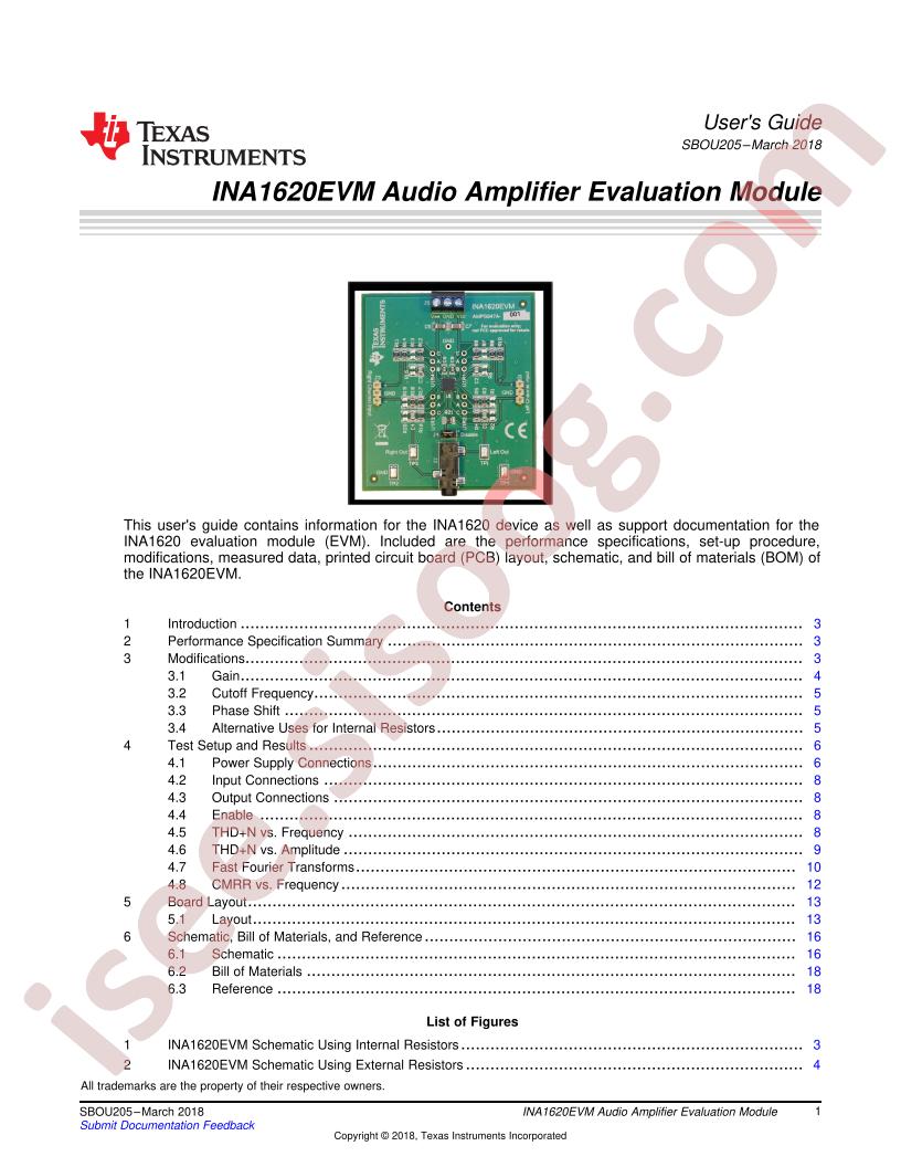 INA1620EVM User Guide
